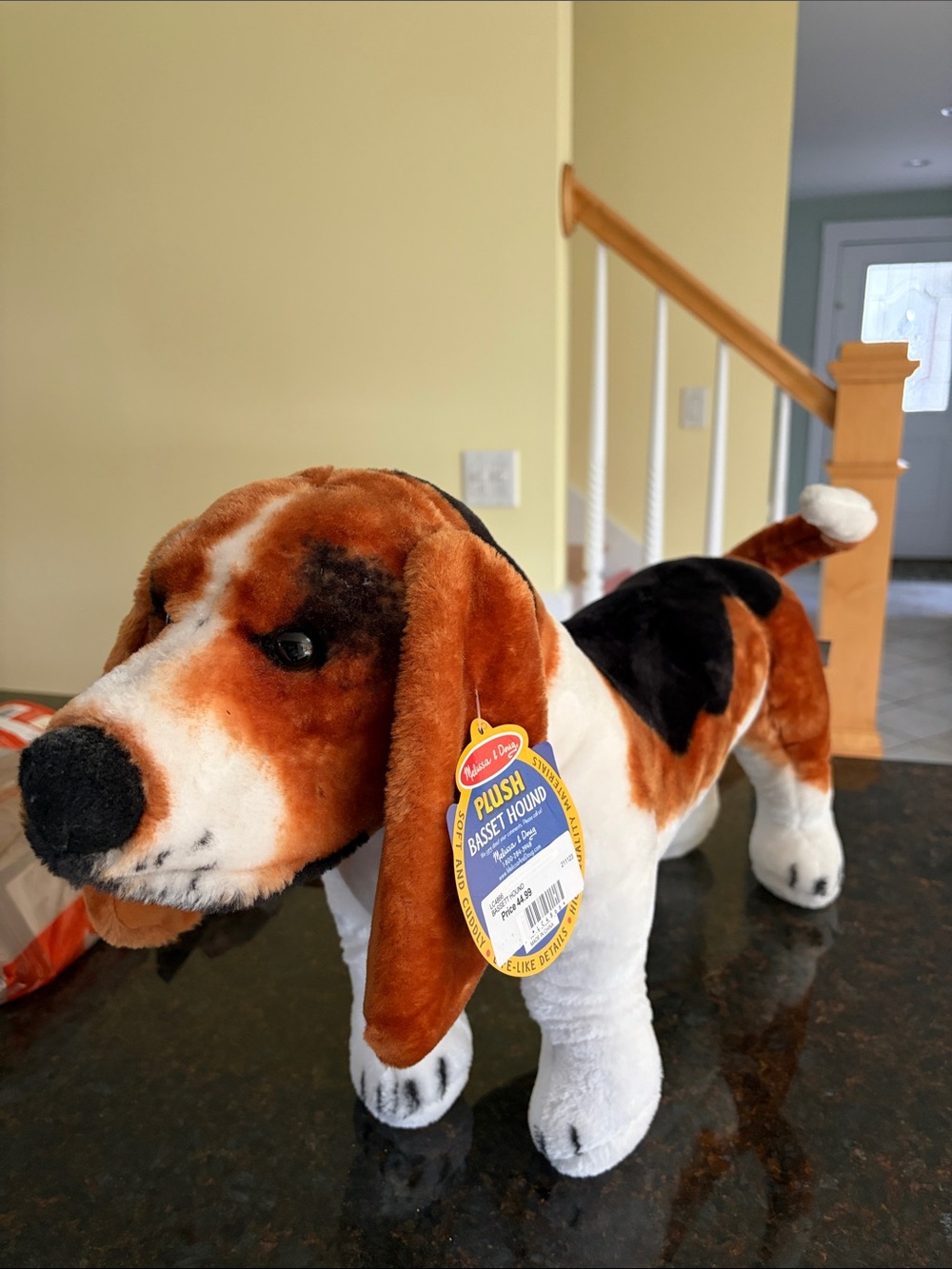 Melissa & Doug Plush Basset Hound - Brown, White & Black